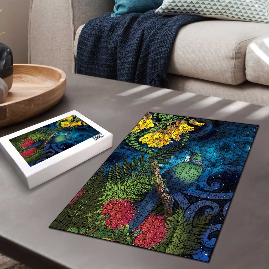 Tui Bird New Zealand Starry Sky Puzzle Maori Koru LT7 - Polynesian Pride
