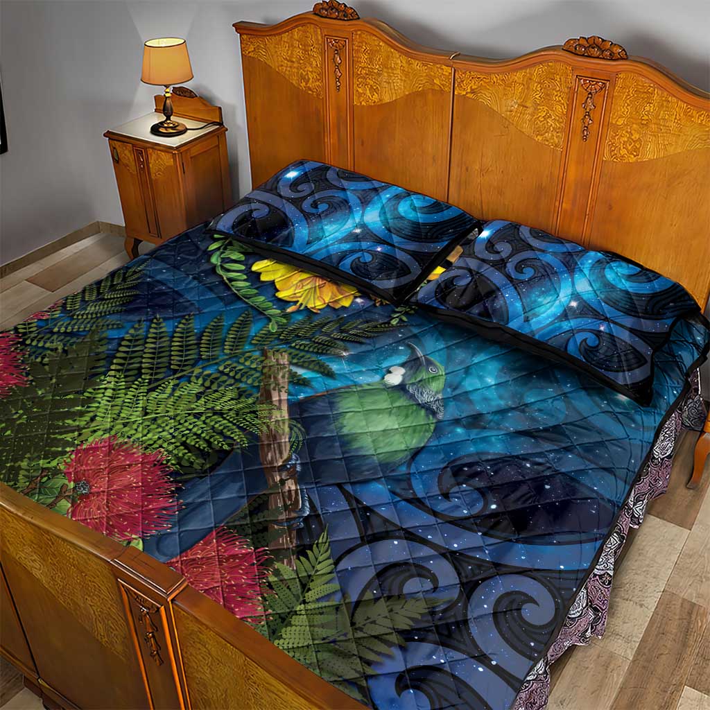 Tui Bird New Zealand Starry Sky Quilt Bed Set Maori Koru LT7 - Polynesian Pride