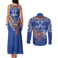 Yokwe Marshall Islands Personalized Couples Matching Tank Maxi Dress and Long Sleeve Button Shirt Jemenei Day - Seashell Necklace LT7 - Polynesian Pride