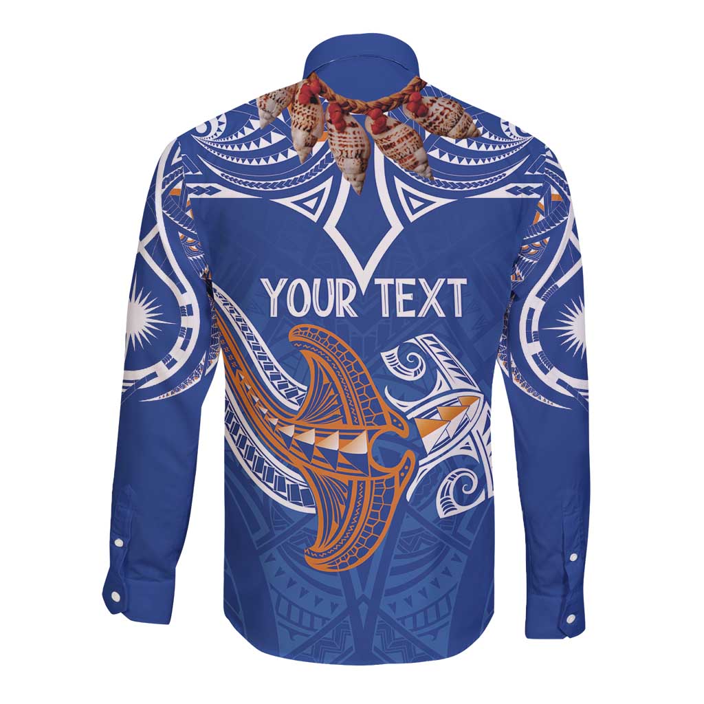 Yokwe Marshall Islands Personalized Long Sleeve Button Shirt Jemenei Day - Seashell Necklace LT7 - Polynesian Pride