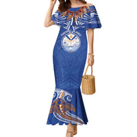 Yokwe Marshall Islands Personalized Mermaid Dress Jemenei Day - Seashell Necklace LT7 Women Blue - Polynesian Pride