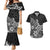 Polynesia Couples Matching Mermaid Dress And Hawaiian Shirt Plumeria Black Curves LT7 Black - Polynesian Pride