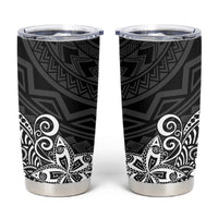 Hawaii Tumbler Cup Plumeria Black Curves LT7 Black - Polynesian Pride