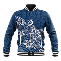 Polynesia Baseball Jacket Plumeria Blue Curves LT7 Unisex Blue - Polynesian Pride
