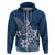 Polynesia Hoodie Plumeria Blue Curves LT7 - Polynesian Pride