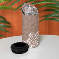 Hawaii 4 in 1 Can Cooler Tumbler Plumeria Beige Curves LT7 - Polynesian Pride