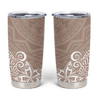 Hawaii Tumbler Cup Plumeria Beige Curves LT7 Beige - Polynesian Pride