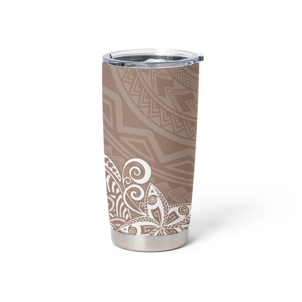 Hawaii Tumbler Cup Plumeria Beige Curves LT7 - Polynesian Pride
