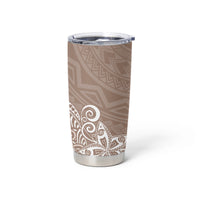 Hawaii Tumbler Cup Plumeria Beige Curves LT7 - Polynesian Pride