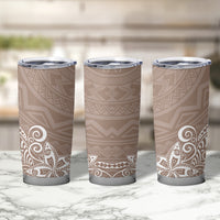 Hawaii Tumbler Cup Plumeria Beige Curves LT7 - Polynesian Pride
