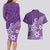 Polynesia Couples Matching Long Sleeve Bodycon Dress and Hawaiian Shirt Plumeria Purple Curves LT7 - Polynesian Pride