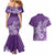 Polynesia Couples Matching Mermaid Dress And Hawaiian Shirt Plumeria Purple Curves LT7 - Polynesian Pride