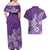 Polynesia Couples Matching Off Shoulder Maxi Dress and Hawaiian Shirt Plumeria Purple Curves LT7 - Polynesian Pride