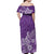 Polynesia Off Shoulder Maxi Dress Plumeria Purple Curves LT7 - Polynesian Pride