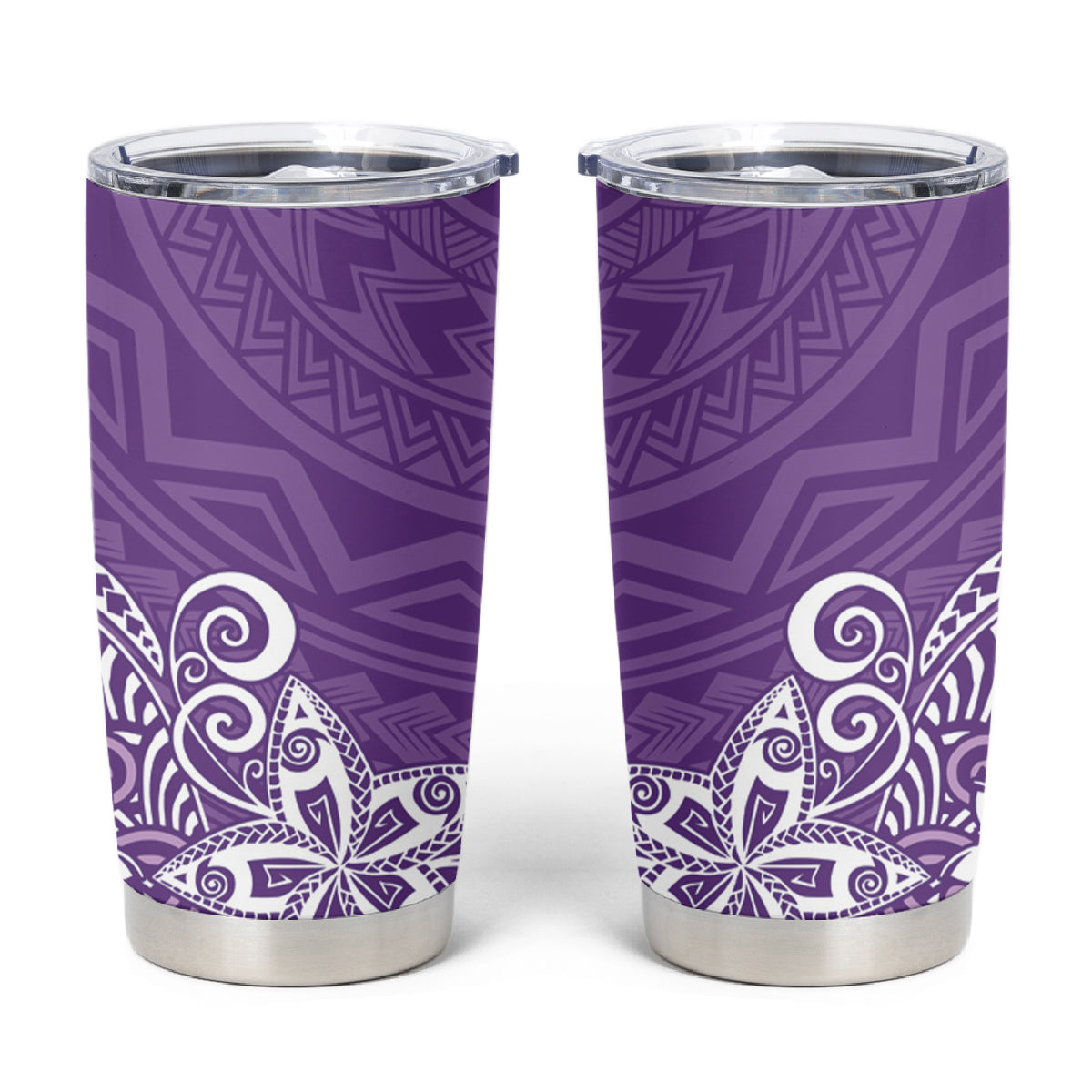 Hawaii Tumbler Cup Plumeria Purple Curves LT7 Purple - Polynesian Pride