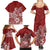 Hawaii Family Matching Outfits Polynesia Summer Maxi Dress And Shirt Family Set Clothes Plumeria Red Curves LT7 - Polynesian Pride