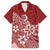 Hawaii Family Matching Outfits Polynesia Summer Maxi Dress And Shirt Family Set Clothes Plumeria Red Curves LT7 Dad's Shirt - Short Sleeve Red - Polynesian Pride