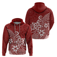 Polynesia Hoodie Plumeria Red Curves LT7 - Polynesian Pride