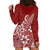 Polynesia Hoodie Dress Plumeria Red Curves LT7 - Polynesian Pride