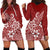 Polynesia Hoodie Dress Plumeria Red Curves LT7 - Polynesian Pride