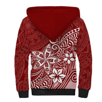 Polynesia Sherpa Hoodie Plumeria Red Curves LT7 - Polynesian Pride