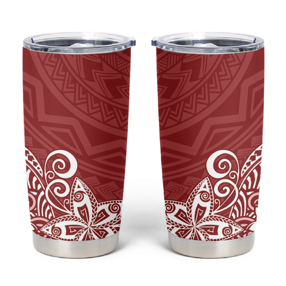 Hawaii Tumbler Cup Plumeria Red Curves LT7 Red - Polynesian Pride
