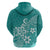 Polynesia Hoodie Plumeria Teal Curves LT7 - Polynesian Pride