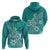 Polynesia Hoodie Plumeria Teal Curves LT7 - Polynesian Pride