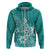 Polynesia Hoodie Plumeria Teal Curves LT7 - Polynesian Pride