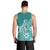 Polynesia Men Tank Top Plumeria Teal Curves LT7 - Polynesian Pride