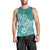 Polynesia Men Tank Top Plumeria Teal Curves LT7 - Polynesian Pride