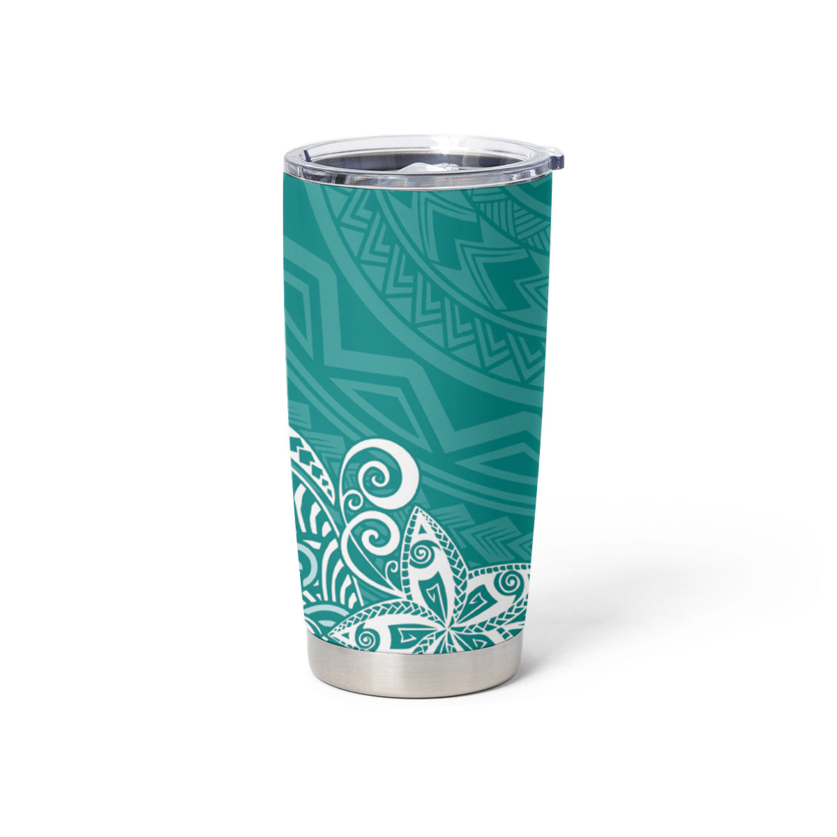 Hawaii Tumbler Cup Plumeria Teal Curves LT7 - Polynesian Pride