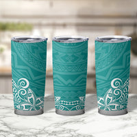 Hawaii Tumbler Cup Plumeria Teal Curves LT7 - Polynesian Pride