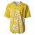 Polynesia Baseball Jersey Plumeria Yellow Curves LT7 Yellow - Polynesian Pride