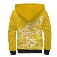 Polynesia Sherpa Hoodie Plumeria Yellow Curves LT7 - Polynesian Pride