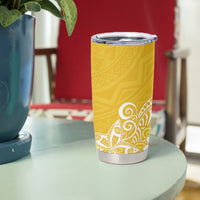 Hawaii Tumbler Cup Plumeria Yellow Curves LT7 - Polynesian Pride