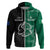 Custom New Zealand Mix Ireland Rugby Hoodie Celtic Knot Mix Silver Ferns LT7 Zip Hoodie Art - Polynesian Pride