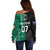 Personalised New Zealand Mix Ireland Rugby Off Shoulder Sweater Celtic Knot Mix Silver Ferns LT7 - Polynesian Pride