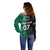 Personalised New Zealand Mix Ireland Rugby Off Shoulder Sweater Celtic Knot Mix Silver Ferns LT7 - Polynesian Pride