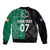 Personalised New Zealand Mix Ireland Rugby Sleeve Zip Bomber Jacket Celtic Knot Mix Silver Ferns LT7 - Polynesian Pride