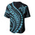 Polynesian Pride Baseball Jersey Turtle Hibiscus Luxury Style - Aquamarine LT7 - Polynesian Pride