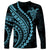 Polynesian Pride Long Sleeve Shirt Turtle Hibiscus Luxury Style - Aquamarine LT7 - Polynesian Pride