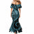 Polynesian Pride Mermaid Dress Turtle Hibiscus Luxury Style - Aquamarine LT7 - Polynesian Pride