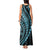 Polynesian Pride Tank Maxi Dress Turtle Hibiscus Luxury Style - Aquamarine LT7 - Polynesian Pride