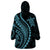 Polynesian Pride Wearable Blanket Hoodie Turtle Hibiscus Luxury Style - Aquamarine LT7 - Polynesian Pride