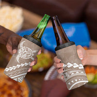 Polynesian Pride 4 in 1 Can Cooler Tumbler Turtle Hibiscus Luxury Style - Beige LT7 - Polynesian Pride