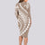 Polynesian Pride Long Sleeve Bodycon Dress Turtle Hibiscus Luxury Style - Beige LT7 - Polynesian Pride