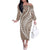 Polynesian Pride Off The Shoulder Long Sleeve Dress Turtle Hibiscus Luxury Style - Beige LT7 Women Beige - Polynesian Pride