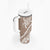 Polynesian Pride Tumbler With Handle Turtle Hibiscus Luxury Style - Beige