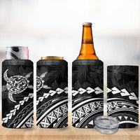Polynesian Pride 4 in 1 Can Cooler Tumbler Turtle Hibiscus Luxury Style - Black LT7 - Polynesian Pride